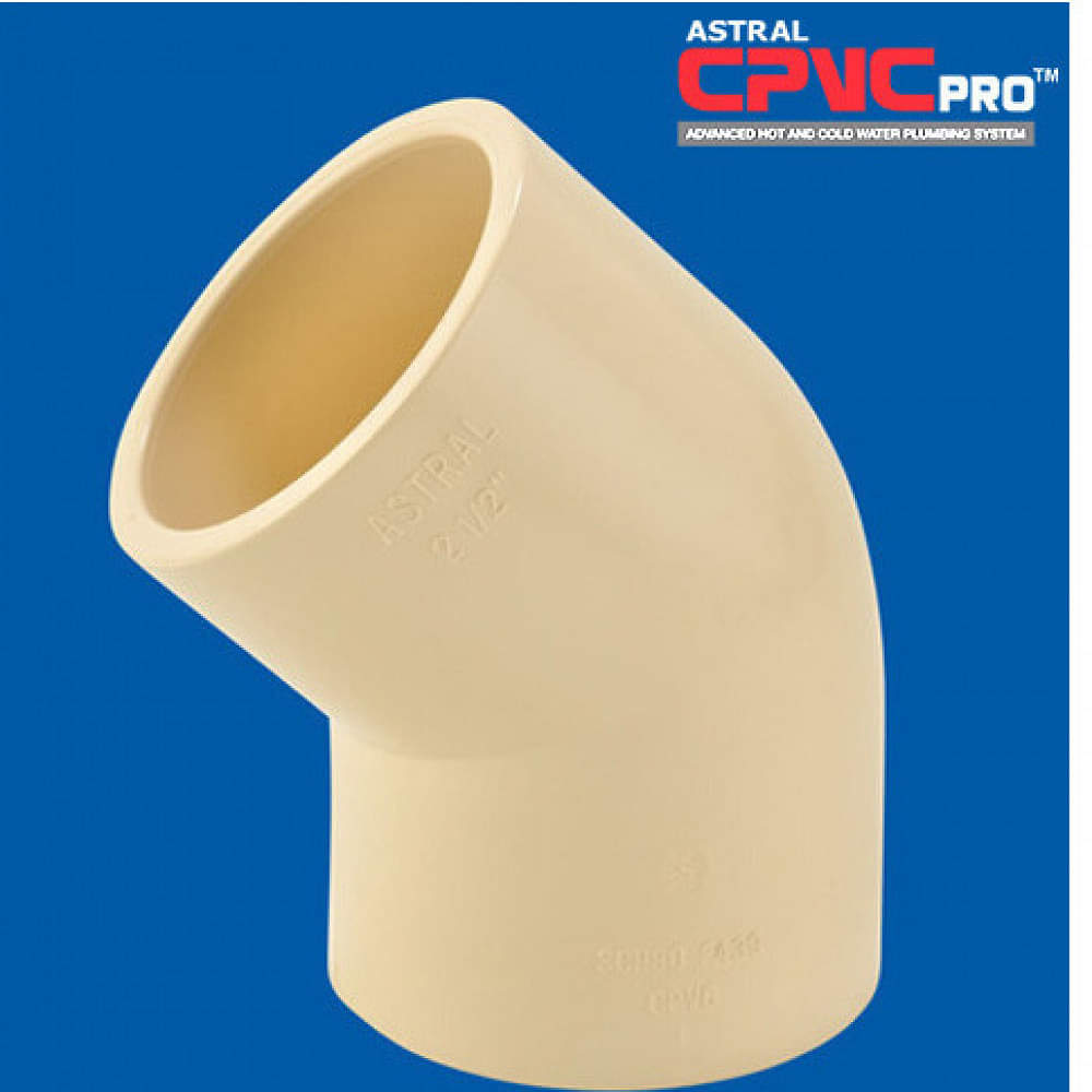 CPVC Plastic 1" Inch Elbow 45° - photo