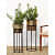 Indoor Golden Metal Planters with Stand (Set of 2) - front_view