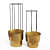 Indoor Golden Metal Planters with Stand (Set of 2) - rear_view