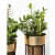 Indoor Golden Metal Planters with Stand (Set of 2) - left_view