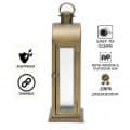 Modest Candle Lantern Luxury Design in Bronze Metallic Finish - left_view