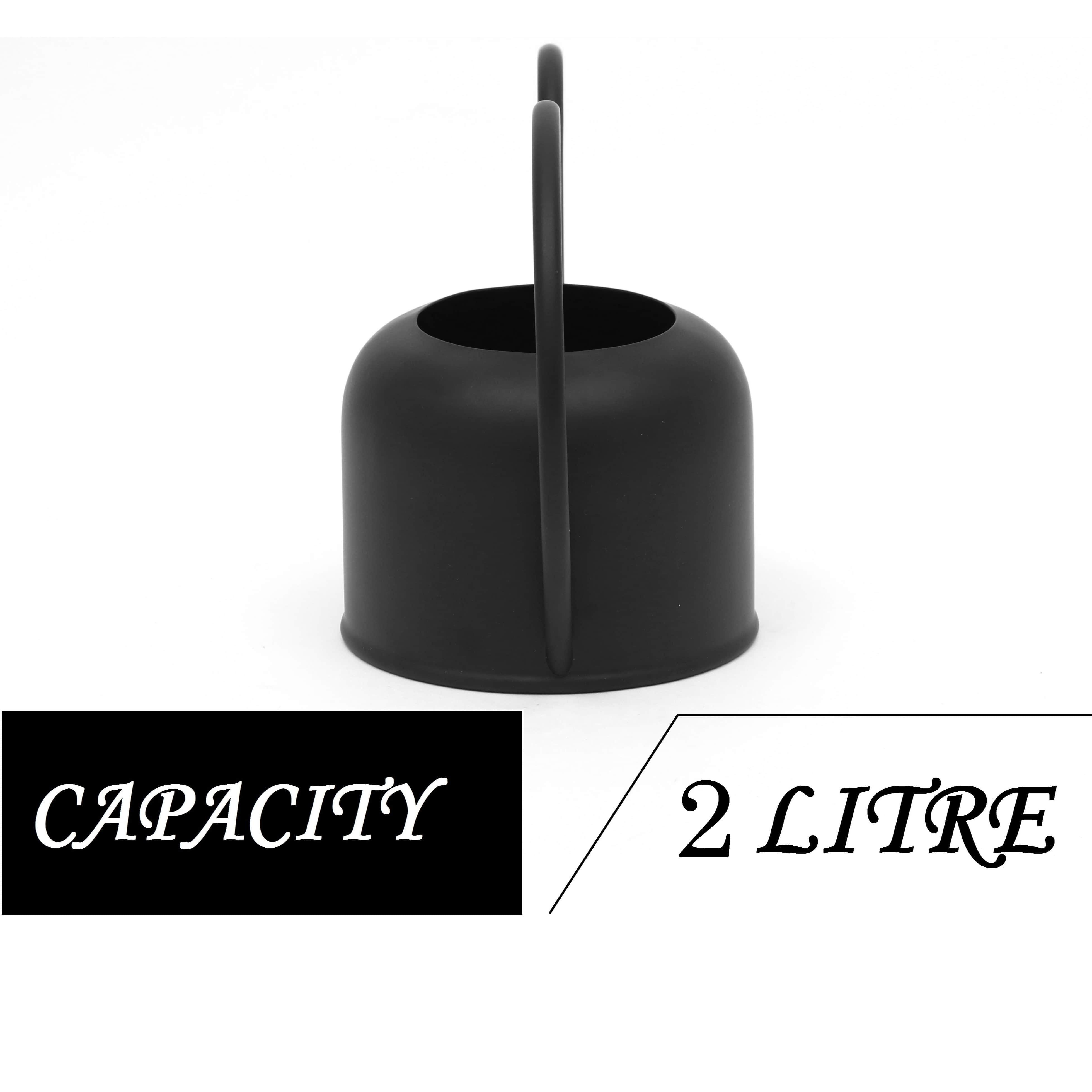 Black Watering Can Handcrafted (Water Capacity 2 L) - front_view