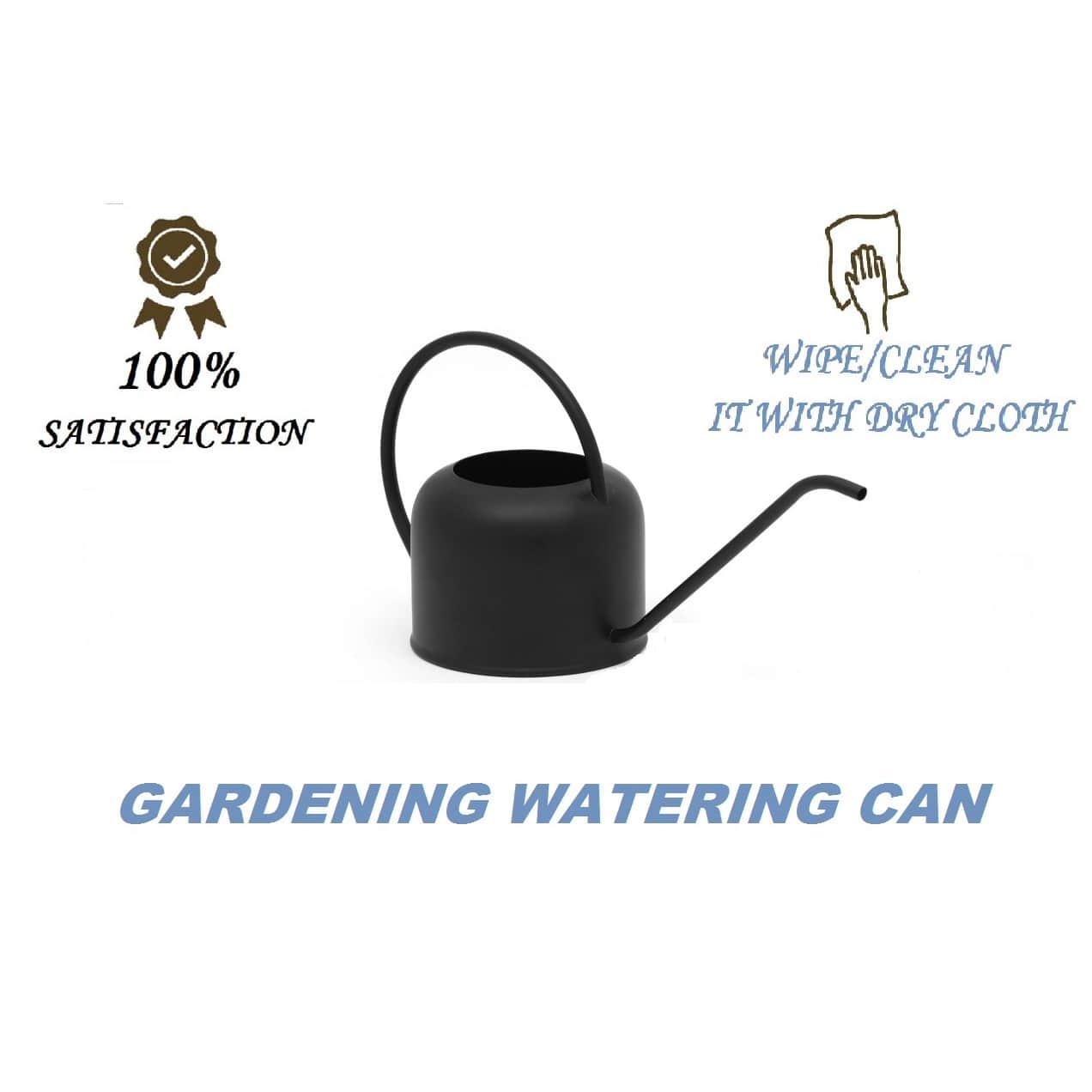 Black Watering Can Handcrafted (Water Capacity 2 L) - top_view