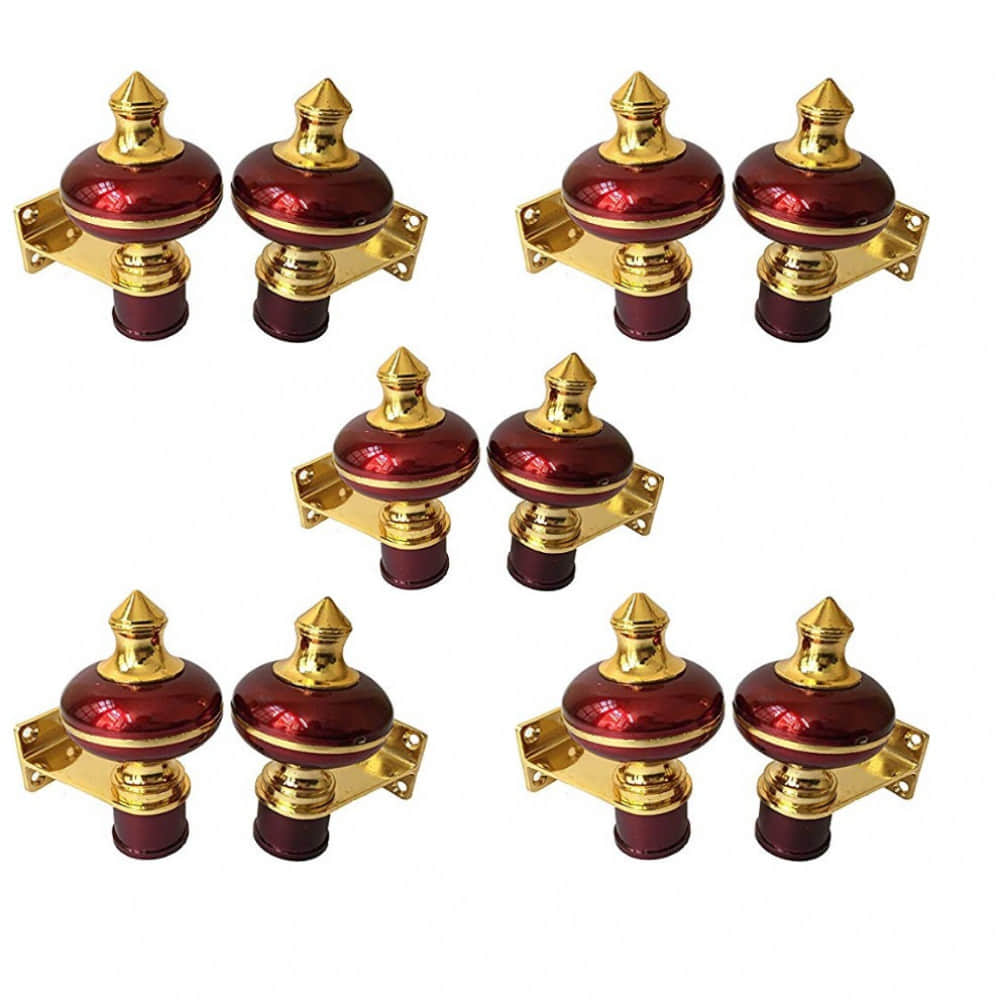 Stylish Mandir Curtain Bracket Gold Finish (5 Pair) - photo