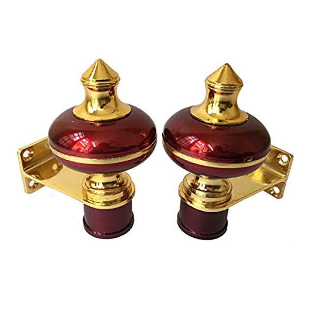 Stylish Mandir Curtain Bracket Gold Finish (5 Pair) - rear_view