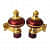 Stylish Mandir Curtain Bracket Gold Finish (5 Pair) - rear_view