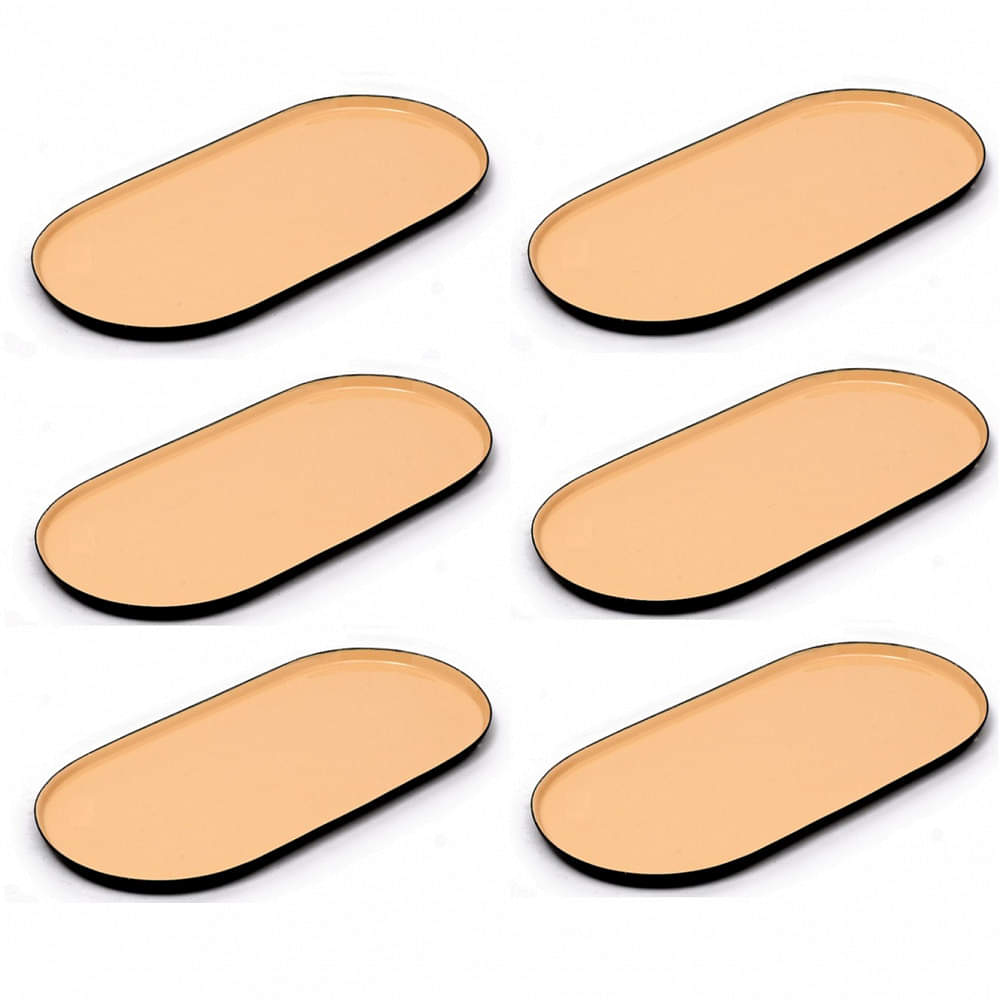 Enamel Oval Serving Tray (Set of 6) - photo