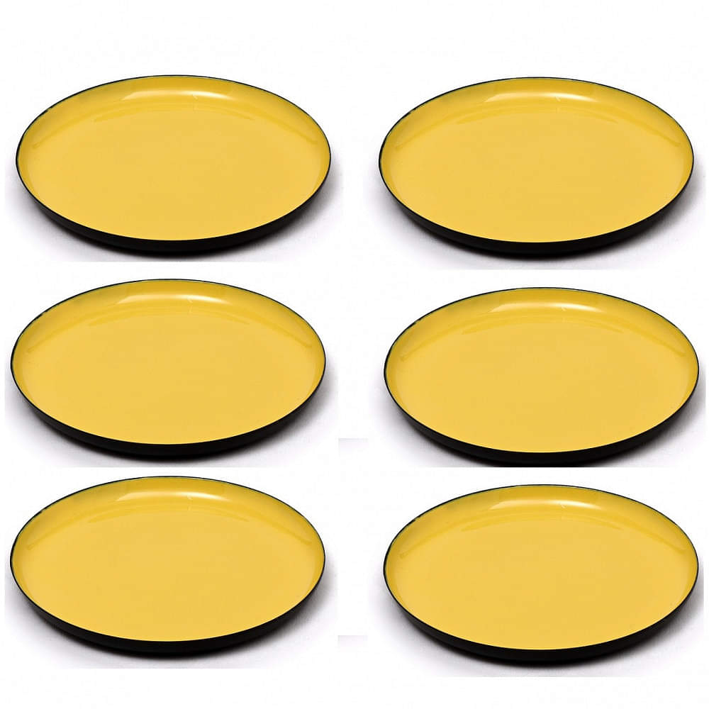 Enamel Round Serving Tray (Set of 6) - photo