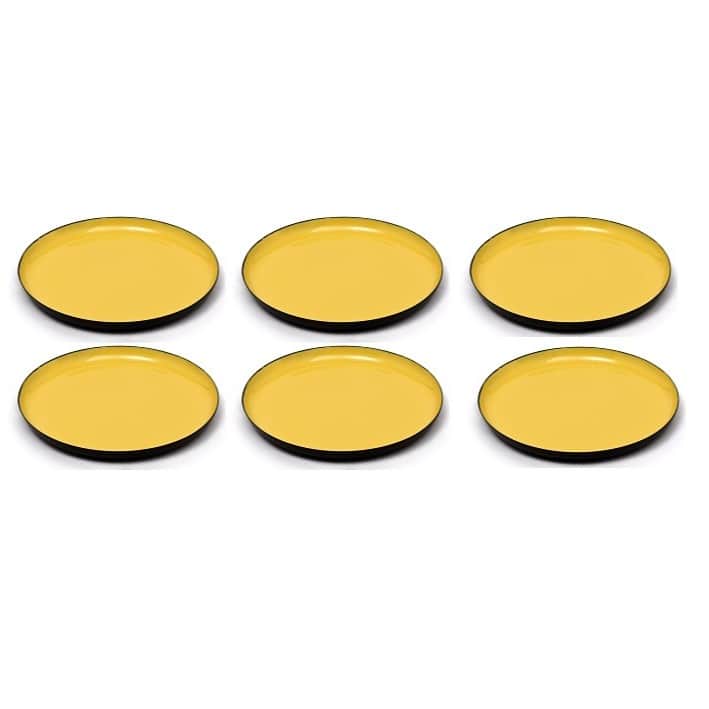 Enamel Round Serving Tray (Set of 6) - rear_view