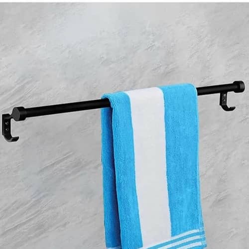 Round Towel Rod Black