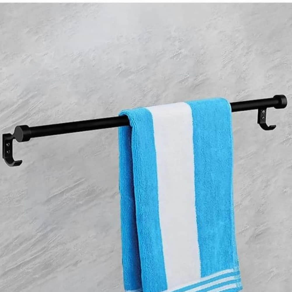 Round Towel Rod Black - photo