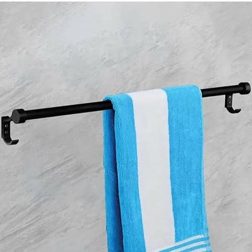 Round Towel Rod Black