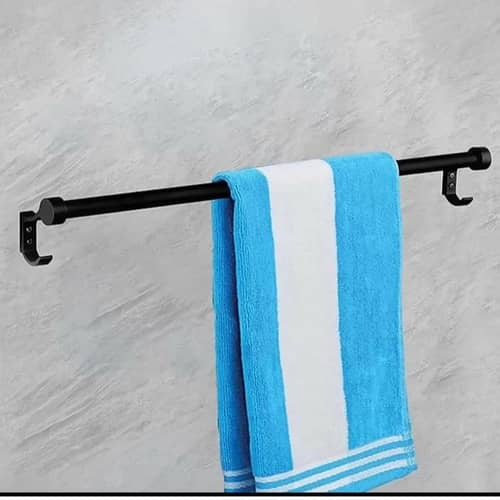 Round Towel Rod Black