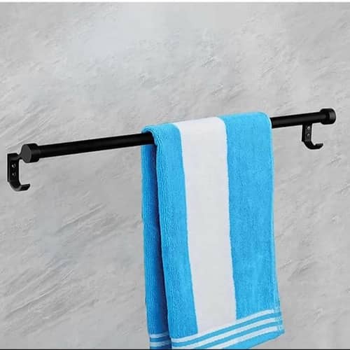 Round Towel Rod Black