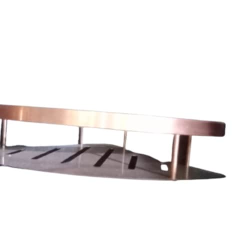 Rose Gold Stainless Steel Corner Shelf - left_view