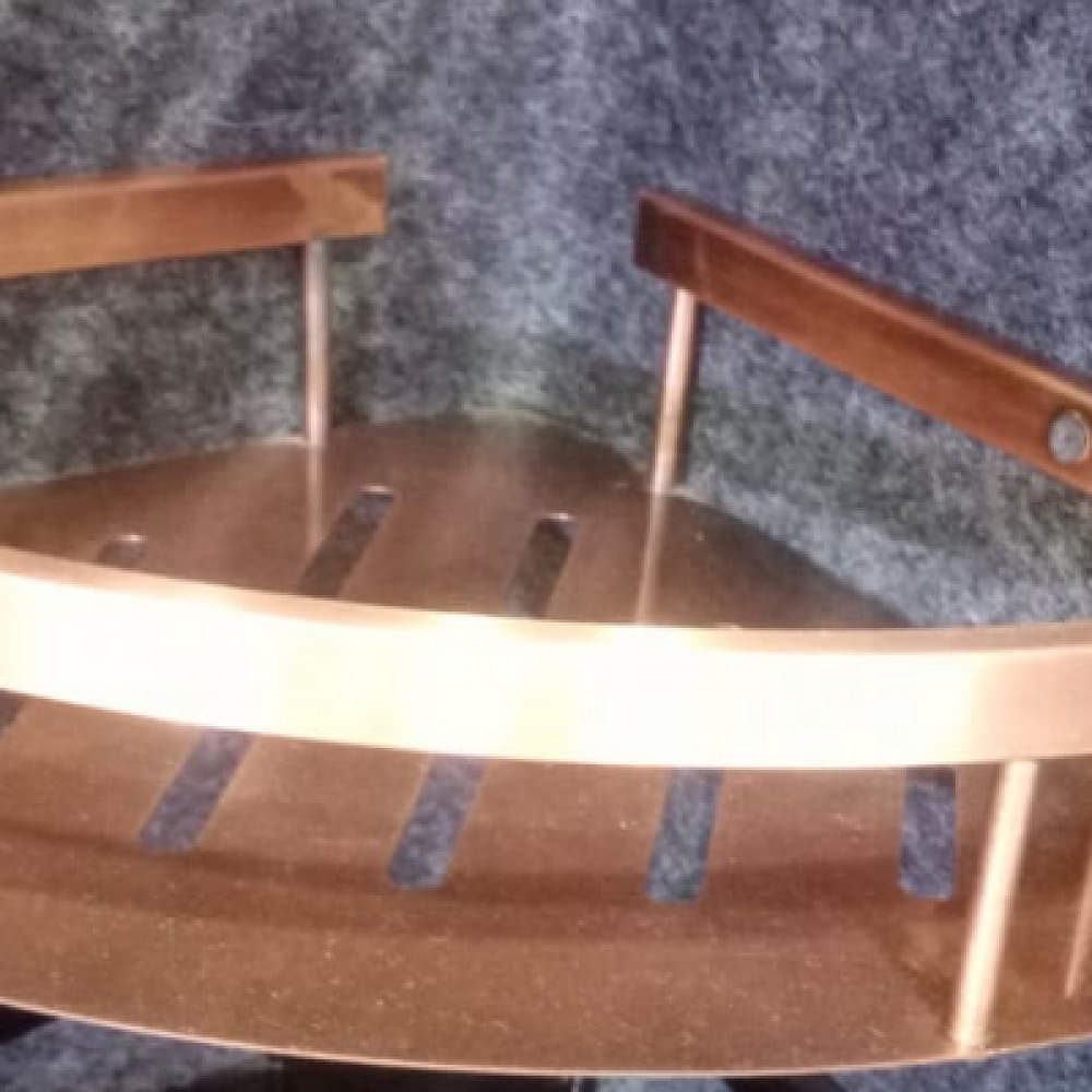 Rose Gold Stainless Steel Corner Shelf - photo