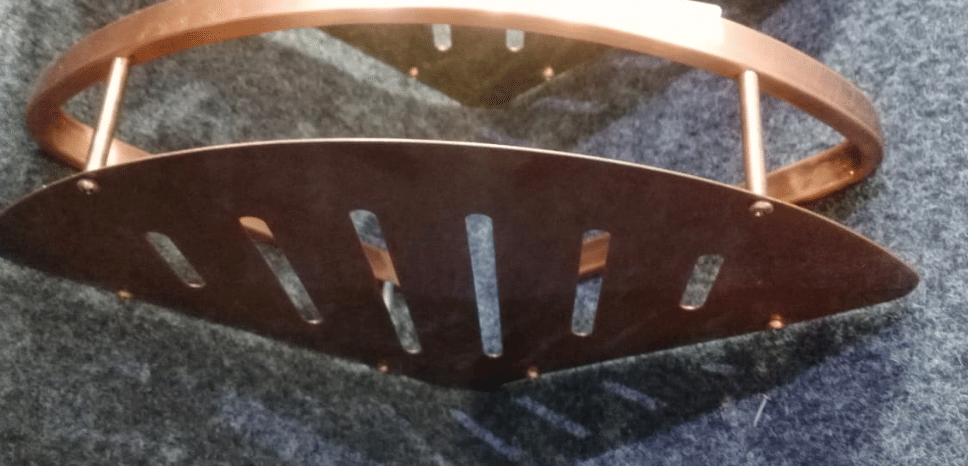 Rose Gold Stainless Steel Corner Shelf - top_view