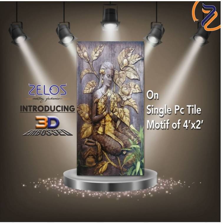 Embossed Welcome Lady Tile