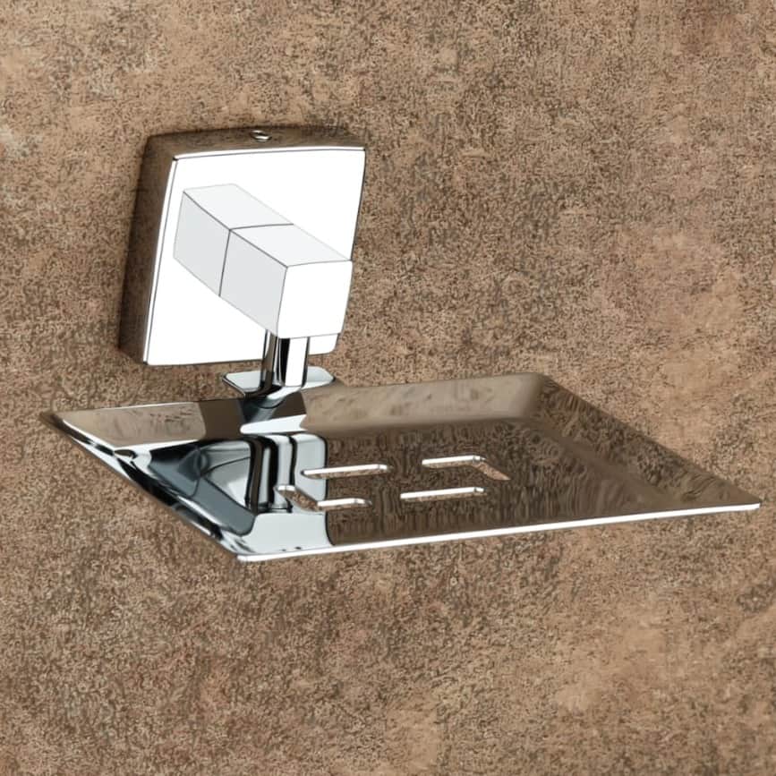 Steel Finish Soap Dish - front_view