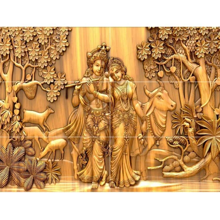 Radha Krishna Ceramic Tile - top_view