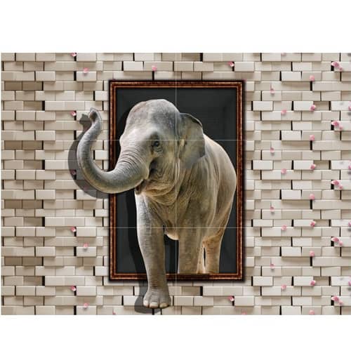 Elephant Mural Ceramic Wall Tile