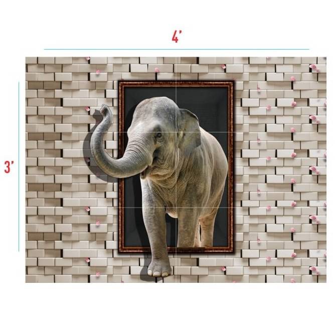 Elephant Mural Ceramic Wall Tile