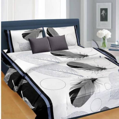 3D Poly Cotton Queen Bed sheet