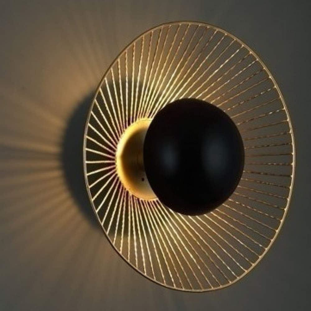 Frosted Mild Black Brass Wall Light - photo
