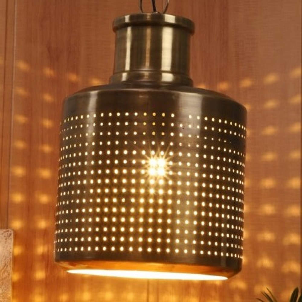 Brass Antique Finish Hanging Lamp - photo
