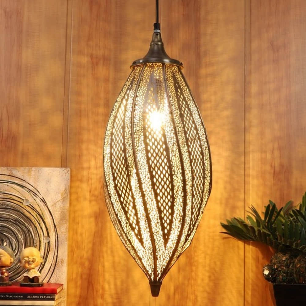 Designer Antique Finish Hanging Lamp - photo
