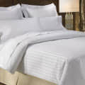 Satin Stripe White Bed sheet - photo