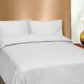 Satin Stripe White Bed sheet - front_view