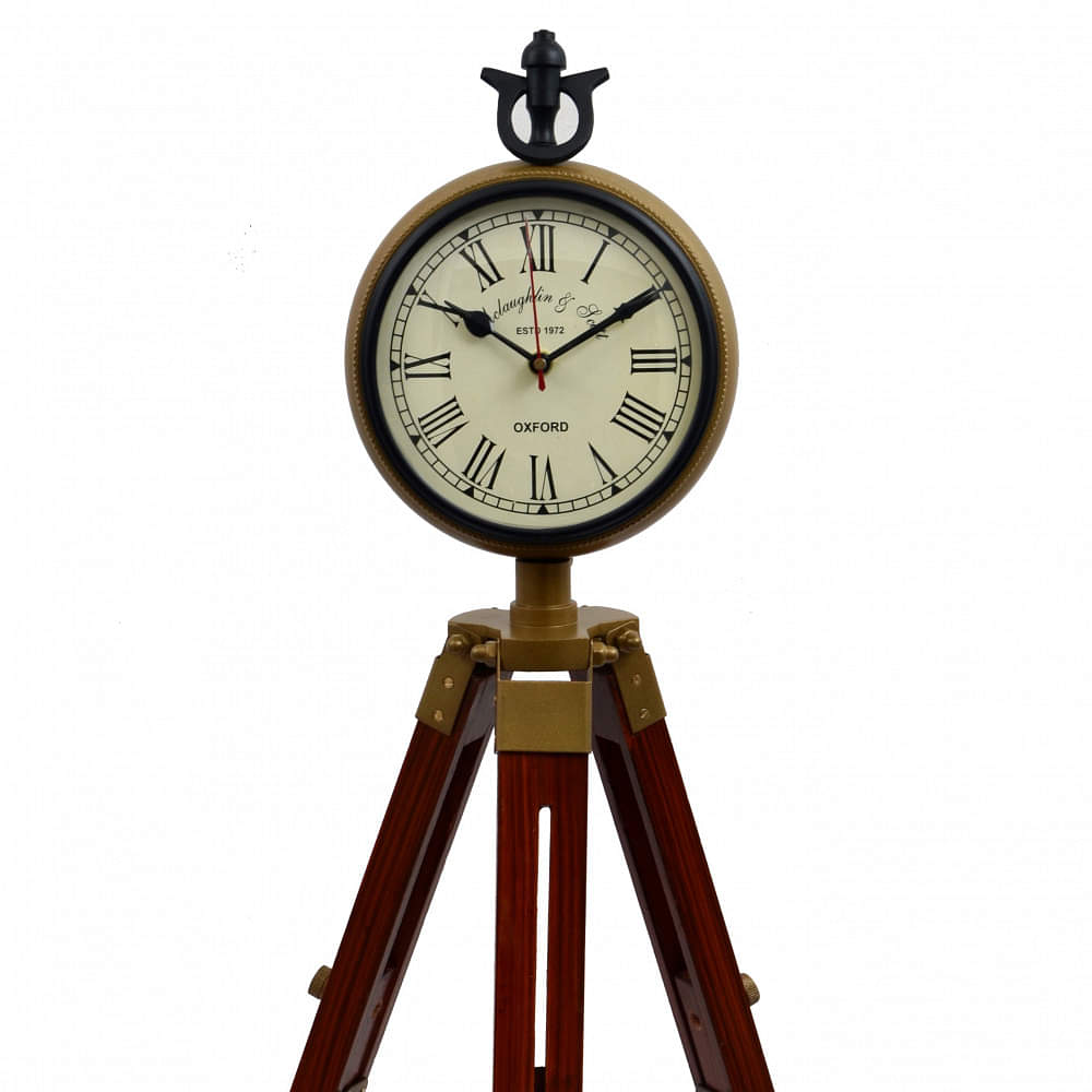 Vintage Tripod Clock In Brass finish - photo