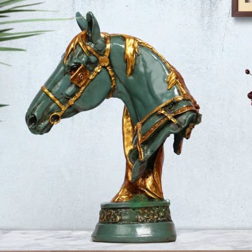 Handmade Horse Head Statue Stone Finish Animal Figurines Gifts