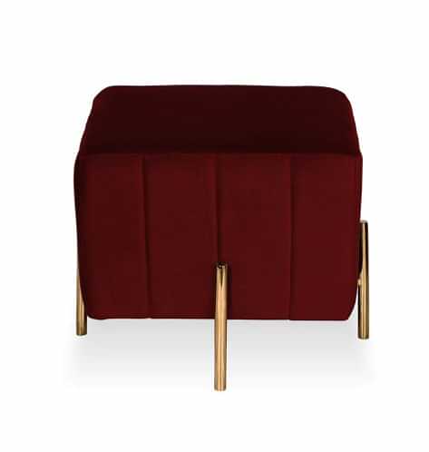 Bristol Square Puffy Metal Base Stool - photo