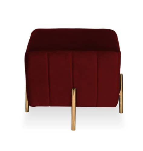 Bristol Square Puffy Metal Base Stool