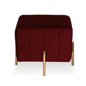 Bristol Square Puffy Metal Base Stool - photo