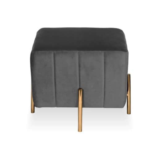 Bristol Square Puffy Metal Base Stool - top_view