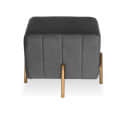 Bristol Square Puffy Metal Base Stool - top_view