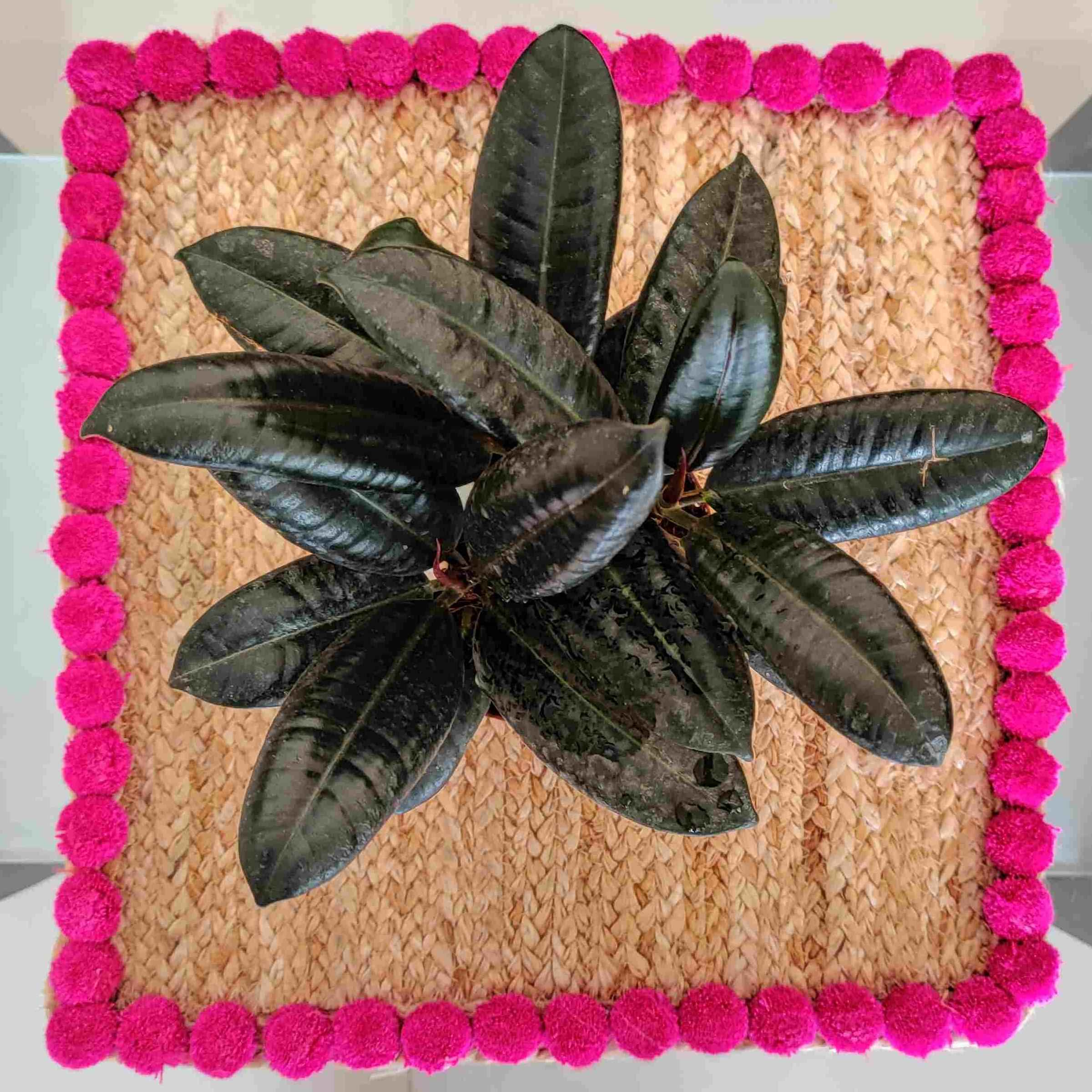 Multi Utility Recho Jute Pompom Mat - photo