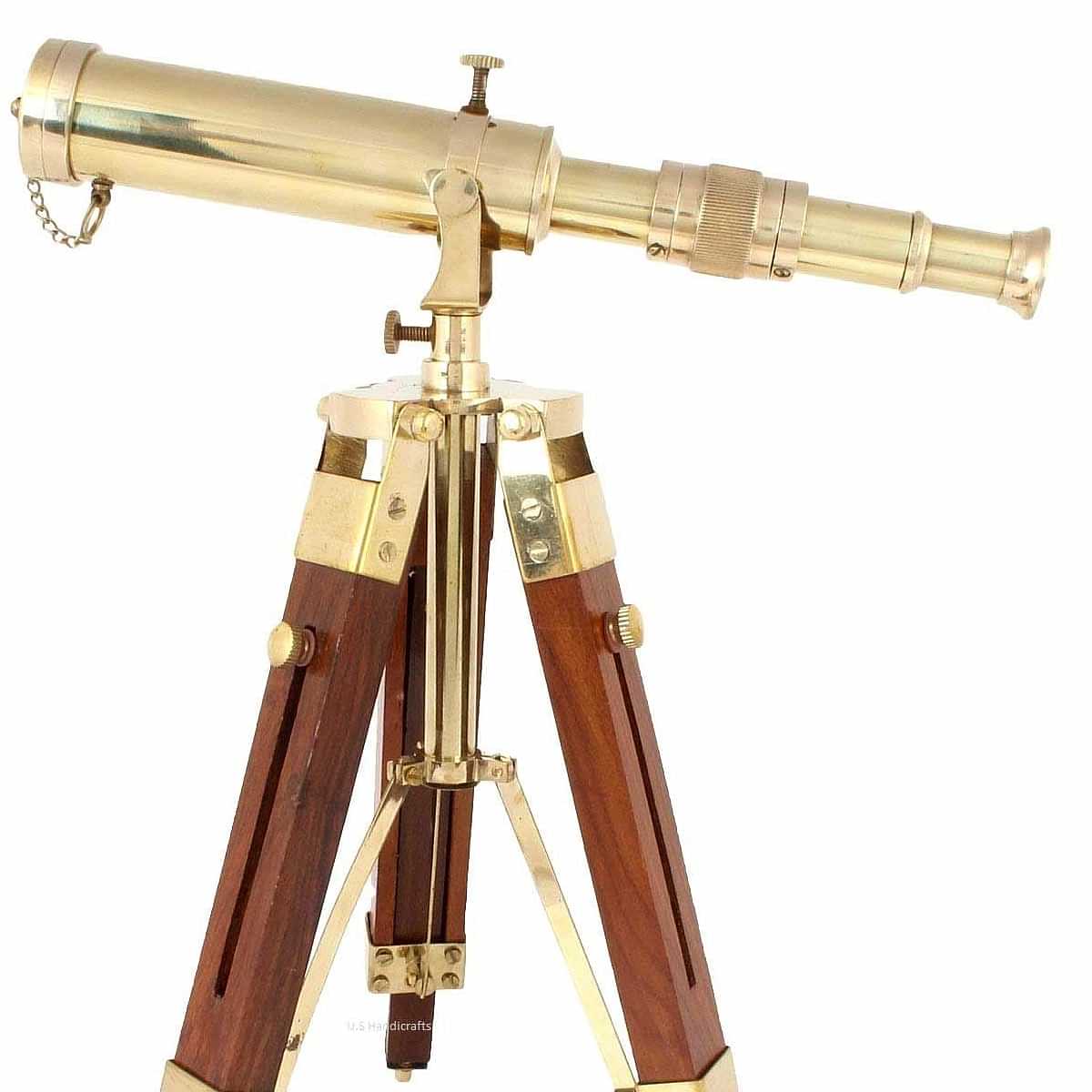 Brass Telescope with Adjustable Tripod Stand - photo