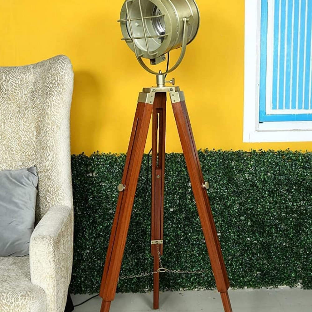 Brass Tripod Spot Light - photo