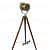 Brass Antique Wooden Tripod Marine Search Spot Light - photo