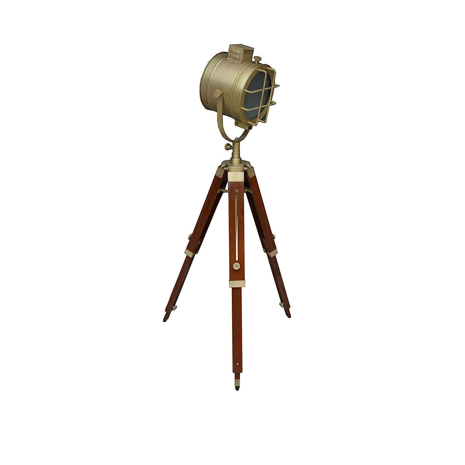 Black Wooden Chrome Search Light - top_view