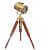 Aluminum and Wood Tripod Table Lamp Brown Pack of 1 - front_view