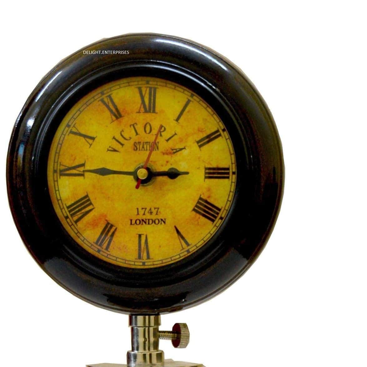 Antique Table Desk Tripod Wall Clock 15 inch - rear_view