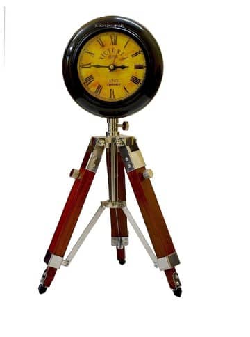 Antique Table Desk Tripod Wall Clock 15 inch