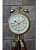 Two Bell Antique Floor Clock Wooden Tripod Stand - rear_view