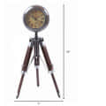 Antique Wooden Tripod Nautical Clock (Brown) - front_view