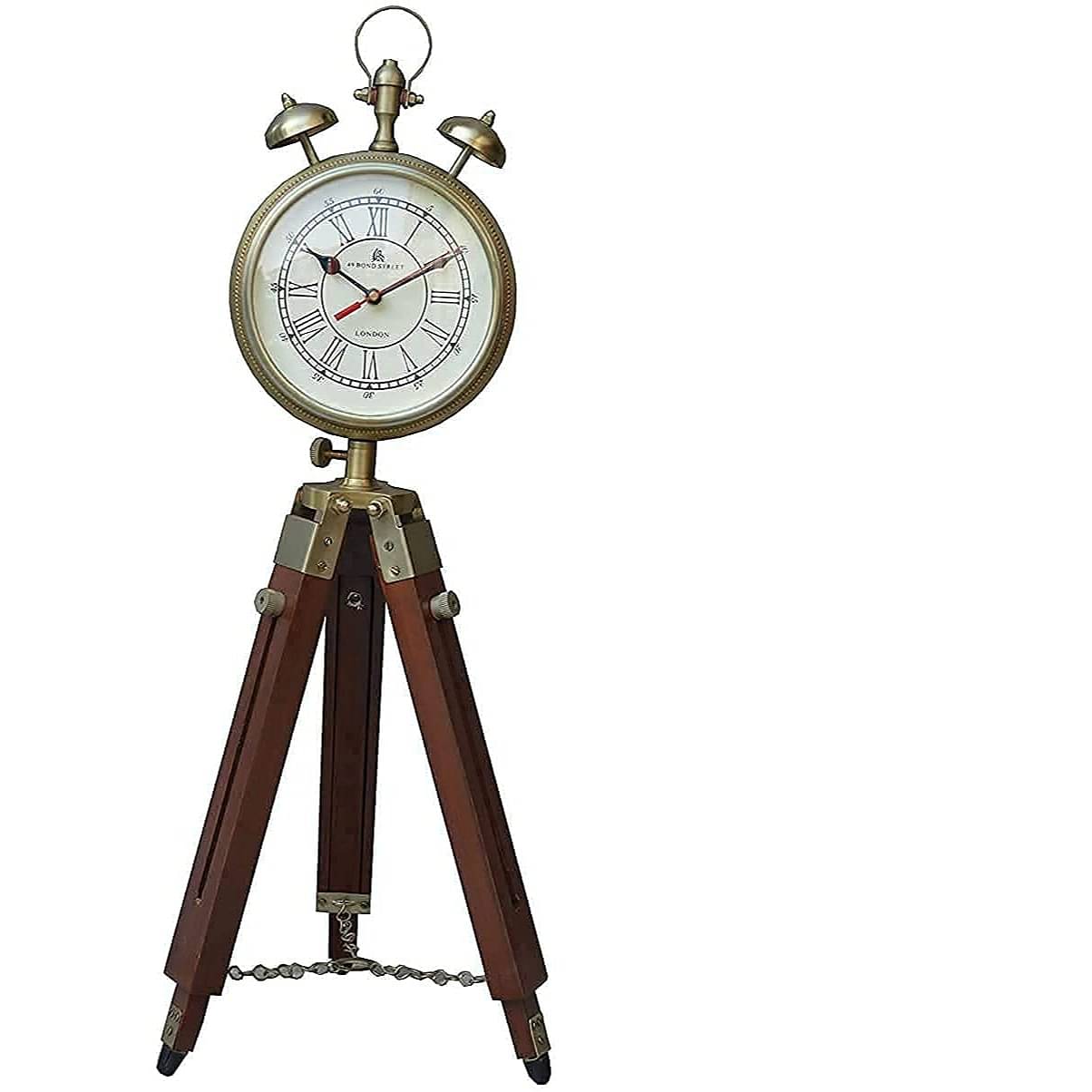 Antique Wooden Tripod Wall Clock (28 Inches)